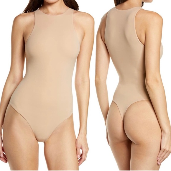 SKIMS Fits Everybody High Neck Bodysuit Clay NEW Size S - Picture 1 of 11
